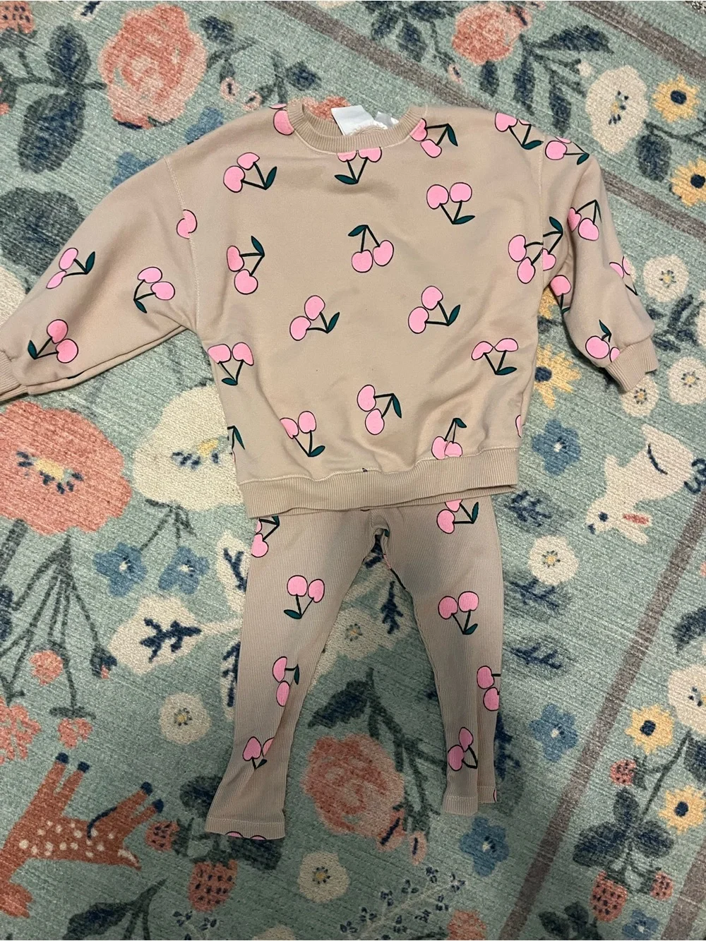 Zara Toddler Girls Cherry Print Matching Set